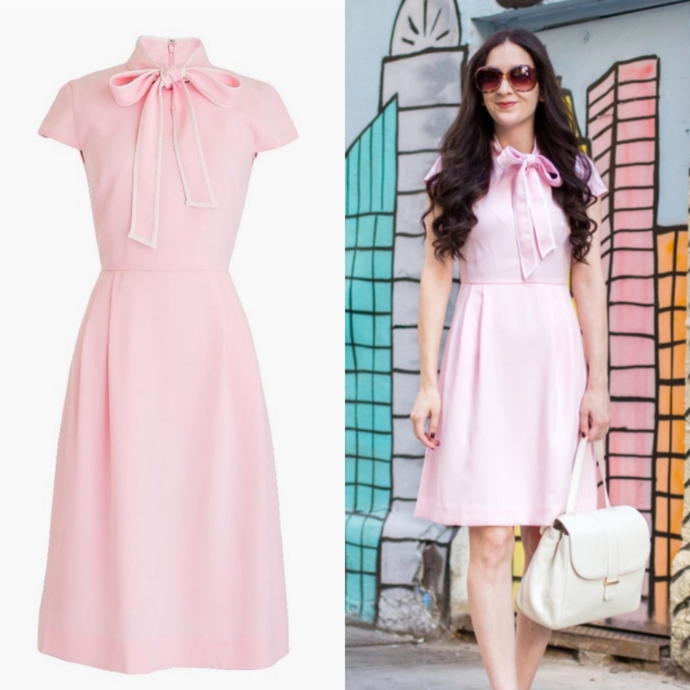 J. Crew | Pink Tie Neck 365 Crepe Dress